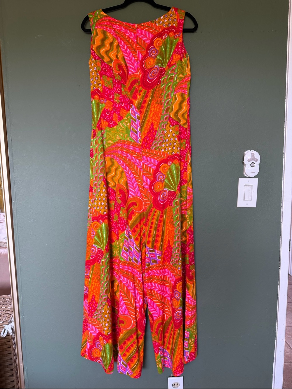 Vintage 1970s Psychedelic Print Wide Leg Jumpsuit - Picture 10 of 15